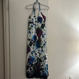 Dress Barn Floral Floor Length Halter Dress